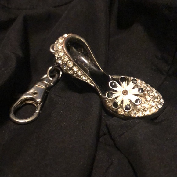 Glamorous, keychain, high-heeled shoe with glitter - Picture 3 of 7